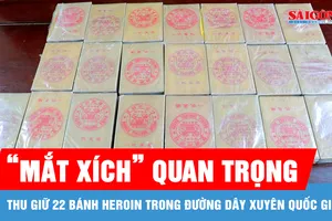 Bắt "mắt xích" quan trọng trong đường dây ma túy, thu giữ 22 bánh heroin