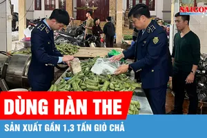 Khởi tố 2 đối tượng dùng hàn the sản xuất gần 1,3 tấn giò chả