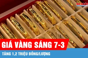 Sáng 7-3, giá vàng tăng 1,2 triệu đồng/lượng