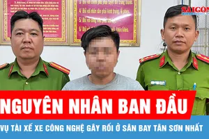 Bắt khẩn cấp tài xế xe ôm gây rối trước cổng sân bay Tân Sơn Nhất