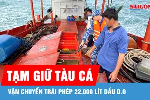 Tạm giữ tàu cá vận chuyển trái phép 22.000 lít dầu D.O