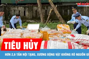 Tiêu hủy hơn 2,6 tấn nội tạng, xương động vật không rõ nguồn gốc