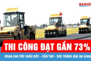 Đoạn cao tốc Châu Đốc - Cần Thơ - Sóc Trăng qua An Giang thi công đạt gần 73%