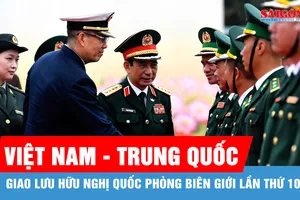Đại tướng Phan Văn Giang và Thượng tướng Đổng Quân thăm Đồn Biên phòng Trà Cổ