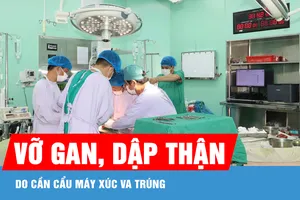 Cứu người đàn ông bị vỡ gan, dập thận do cần cẩu máy xúc va trúng