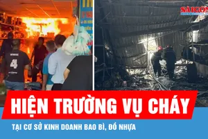 Cháy cơ sở kinh doanh bao bì tại phường Tân Thới Hiệp