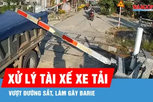 Xử lý tài xế xe tải vượt đường sắt, làm gãy barie