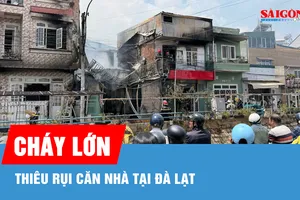 Cháy lớn thiêu rụi căn nhà tại Đà Lạt