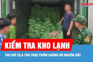 Kiểm tra 3 kho, thu giữ 25,8 tấn thực phẩm đông lạnh không rõ nguồn gốc