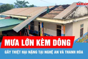 Mưa lớn, dông lốc gây thiệt hại nặng tại Nghệ An, Thanh Hóa