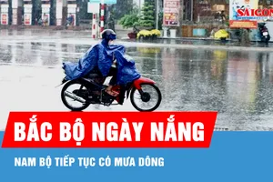 Bắc bộ ngày nắng nóng, Nam bộ tiếp tục có mưa dông