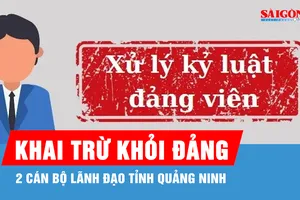 Khai trừ khỏi Đảng 2 cán bộ lãnh đạo tỉnh Quảng Ninh