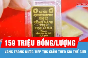 Giá vàng miếng SJC giảm 1,7 triệu đồng/lượng