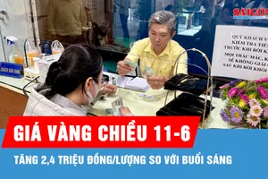 Chiều 11-6, vàng tăng 2,4 triệu đồng/lượng so với buổi sáng