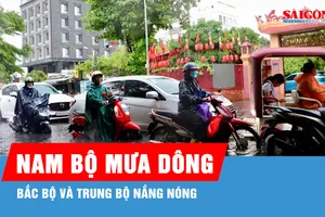 Tiếp tục nắng nóng ở Bắc bộ và Trung bộ, Nam bộ chuỗi ngày mưa dông