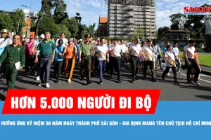 Hơn 5.000 người đi bộ hưởng ứng kỷ niệm 50 năm Ngày thành phố Sài Gòn - Gia Định mang tên Chủ tịch Hồ Chí Minh