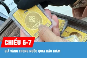 Chiều 6-7, giá vàng trong nước quay đầu giảm