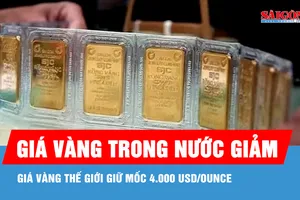 Giá vàng trong nước giảm, giá vàng thế giới giữ mốc 4.000 USD/ounce