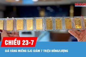 Chiều 23-7, giá vàng miếng SJC giảm 7 triệu đồng/lượng