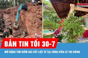 Bản tin tối 30-7: Di dời bia tưởng niệm, hút nước hồ để mở rộng tìm kiếm hài cốt liệt sĩ tại Công viên Lê Thị Riêng
