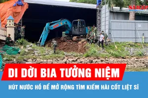 Di dời bia tưởng niệm, hút nước hồ để mở rộng tìm kiếm hài cốt liệt sĩ tại Công viên Lê Thị Riêng