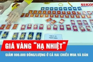 Sau khi tăng mạnh vào đầu ngày, vàng miếng SJC chiều nay giảm 800.000 đồng/lượng ở cả hai chiều mua và bán.