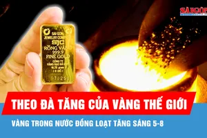 Giá vàng sáng 5-8: Vàng miếng SJC và vàng nhẫn đồng loạt tăng, vượt mốc 141 triệu đồng/lượng