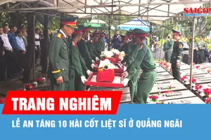 Quảng Ngãi: Truy điệu, an táng 10 hài cốt liệt sĩ