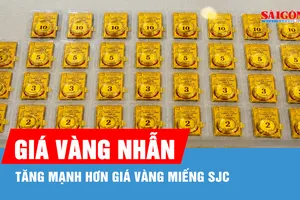 Chiều 24-8: Giá vàng nhẫn 9999 vượt giá vàng miếng SJC
