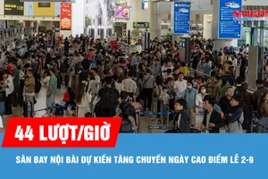 Lượng khách qua sân bay Nội Bài ngày cao điểm nghỉ lễ 2-9 dự kiến tăng mạnh