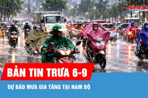 Bản tin trưa 6-9: Nam bộ mưa diện rộng từ ngày 9-9