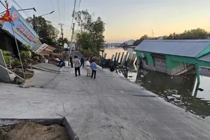 Cà Mau: Sạt lở làm hư hỏng đường giao thông và nhà dân