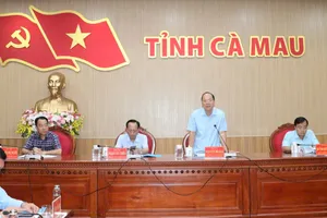 Bí thư Tỉnh ủy Cà Mau Nguyễn Hồ Hải phát biểu tại buổi làm việc