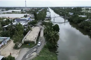 Cà Mau: Bảo vệ thi công cầu 9.000 trên tuyến đường Ninh Quới - Ngan Dừa