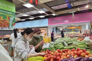 Người tiêu dùng lựa chọn rau quả tại một siêu thị (ẢNH: NHƯ Ý)