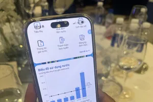 Khách hàng theo dõi tình hình sử dụng nước qua app SAWACO CSKH 