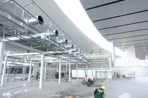 Nhiều khu vực trong nhà ga hành khách sân bay Long Thành đã cơ bản hoàn thành xây dựng (ẢNH: XUÂN TRUNG)