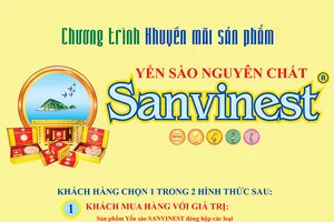 Chương trình khuyến mãi sản phẩm Yến sào nguyên chất Sanvinest 