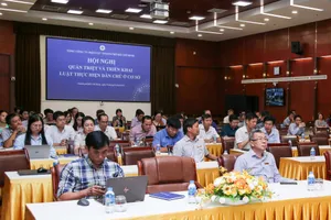 Quang cảnh hội nghị quán triệt và triển khai thực hiện Luật thực hiện dân chủ ở cơ sở năm 2022