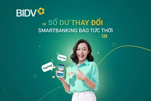 Nhận biến động số dư với mức phí 0 đồng tại BIDV