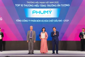 Phú Mỹ nhận Danh hiệu Top 10 Thương hiệu mạnh tăng trưởng ấn tượng 2025 trong Top 50 Thương hiệu mạnh 2025