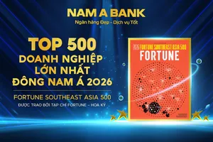 Nam A Bank lần thứ 3 liên tiếp vào top 500 doanh nghiệp lớn nhất Đông Nam Á