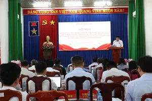 Ông Nguyễn Thanh Tùng, Bí thư Đảng ủy xã Minh Thạnh kết luận chỉ đạo tại hội nghị sơ kết 6 tháng đầu năm 2026 của Ban Chỉ đạo 57 xã