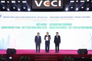 SABECO được vinh danh Top 1 "Doanh nghiệp xanh - Net Zero hành động 2026" tại Diễn đàn Năng lượng và Môi trường Thế giới - Việt Nam. (Ảnh: VCCI)