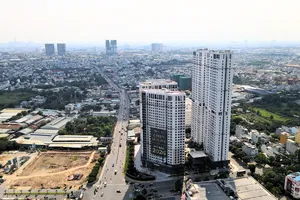 Toàn cảnh Green Skyline trên mặt tiền Quốc lộ 1K, một trong những trục giao thông quan trọng kết nối Đông Bắc TPHCM với các khu vực lân cận