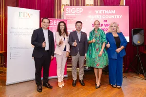 Bà Ilaria Cicero, Giám đốc Triển lãm Toàn cầu của Bộ phận Thực phẩm &amp; Đồ uống thuộc IEG tại Ý giới thiệu về SIGEP World 2027. Nguồn: ITA