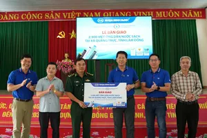 Công trình dẫn nước do Nhựa Bình Minh hỗ trợ góp phần đưa nguồn nước đến gần hơn với người dân khu vực biên giới xã Quảng Trực