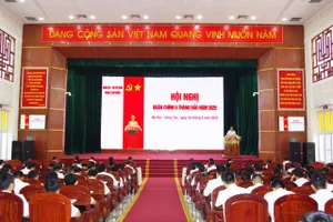 Quang cảnh Hội nghị Quân chính 6 tháng đầu năm 2025. Ảnh: Như Thành