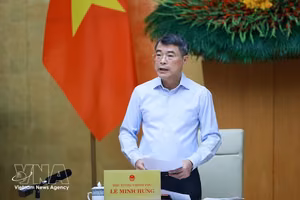 越南政府总理黎明兴发表讲话。图自越通社