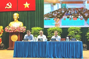 8号国会代表组成员接触选民。图：阮新